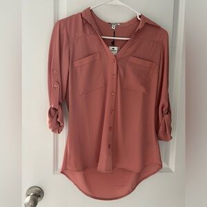 Express coral portofino button shirt/blouse